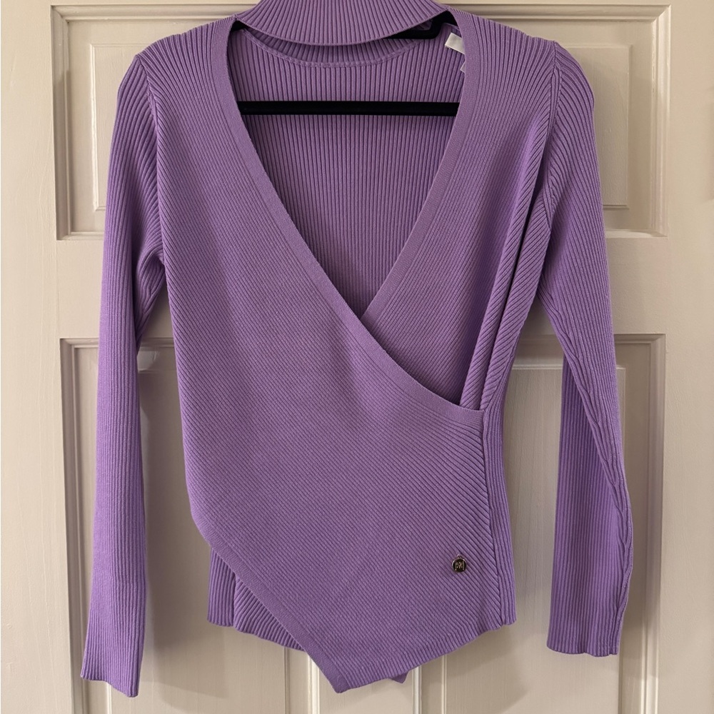 Milly Lavender V-Neck Women's Sweater